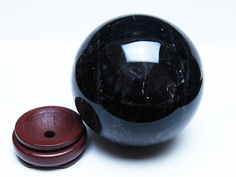 黒水晶（モリオン）　スフィア（丸玉） 1.3Kg モリオン 黒水晶 丸玉 97mm スフィア 一点物 151-9391 – 天然石