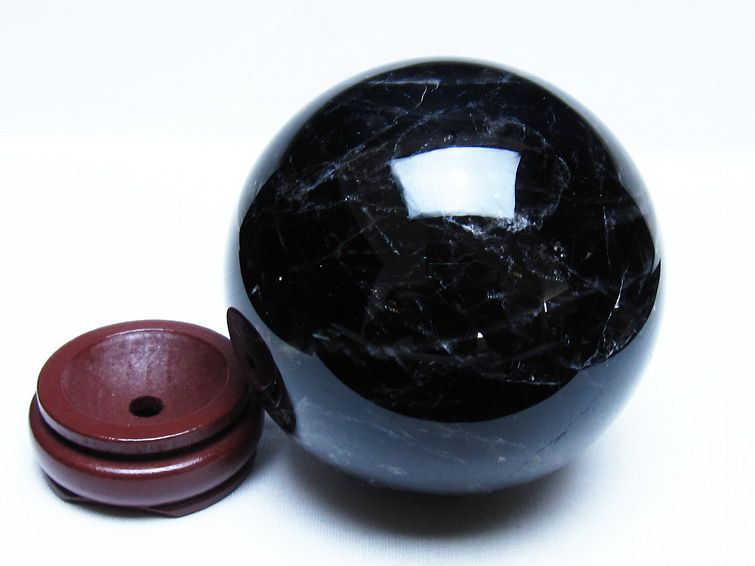 1.3Kg モリオン 黒水晶 丸玉 97mm スフィア 一点物 151-9392