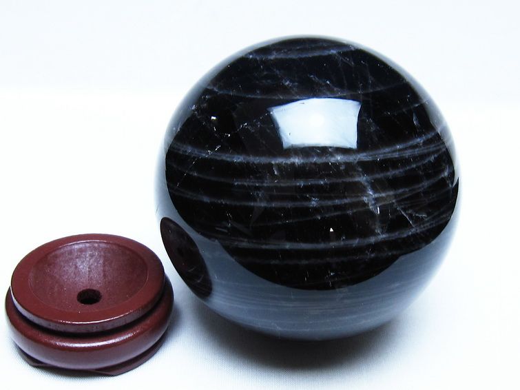 1.3Kg モリオン 黒水晶 丸玉 97mm スフィア 一点物 151-9395 【sold out】