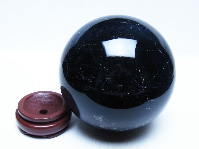 1.8Kg モリオン 黒水晶 丸玉 110mm スフィア 一点物 151-9415