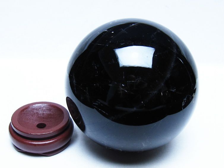 1.7Kg モリオン 黒水晶 丸玉 110mm スフィア 一点物 151-9416