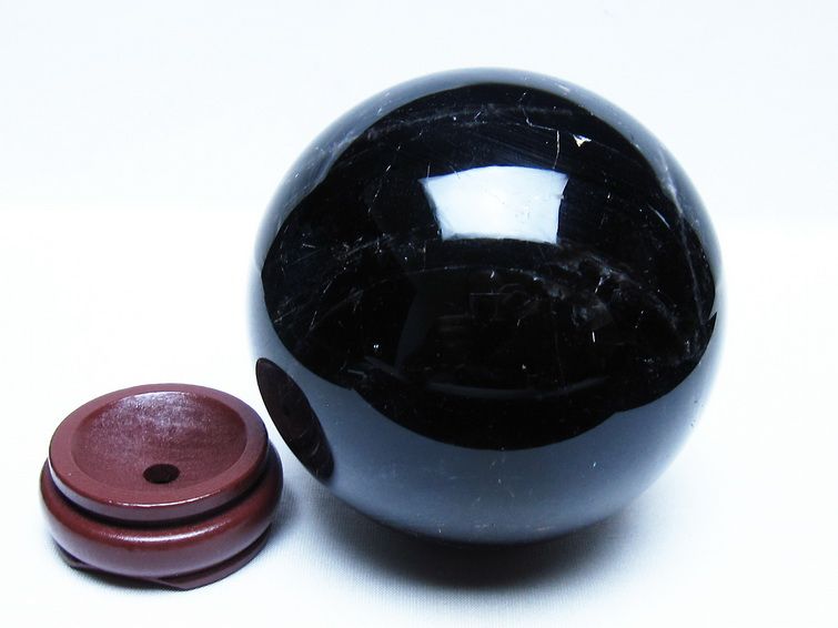1.6Kg モリオン 黒水晶 丸玉 108mm スフィア 一点物 151-9417