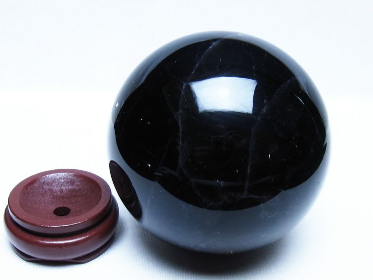 1.4Kg モリオン 黒水晶 丸玉 105mm スフィア 一点物 151-9420