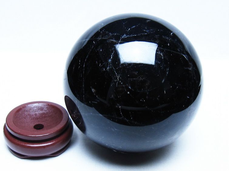 1.6Kg モリオン 黒水晶 丸玉 108mm スフィア 一点物 151-9421