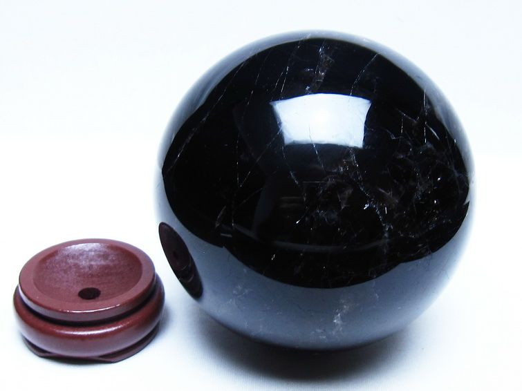 1.8Kg モリオン 黒水晶 丸玉 113mm スフィア 一点物 151-9424