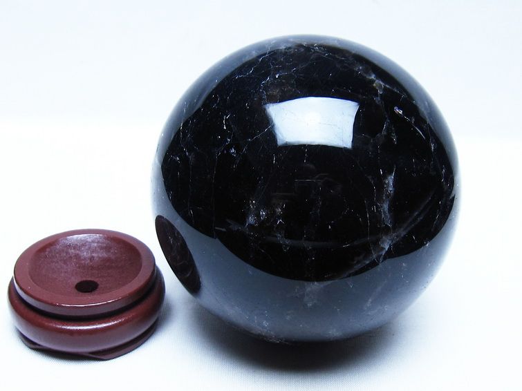 1.5Kg モリオン 黒水晶 丸玉 108mm スフィア 一点物 151-9429