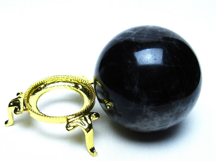 モリオン 黒水晶 丸玉 64mm 一点物 151-9466