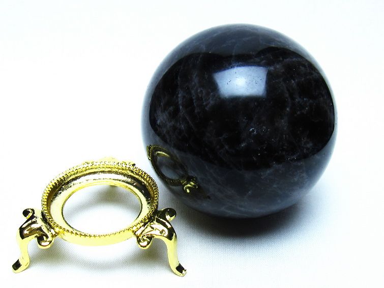 モリオン 黒水晶 丸玉 76mm 一点物 151-9482