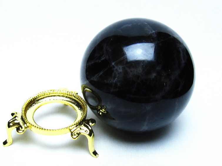 モリオン 黒水晶 丸玉 77mm 一点物 151-9483