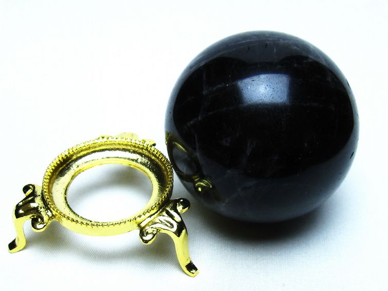 モリオン 黒水晶 丸玉 64mm 一点物 151-9554