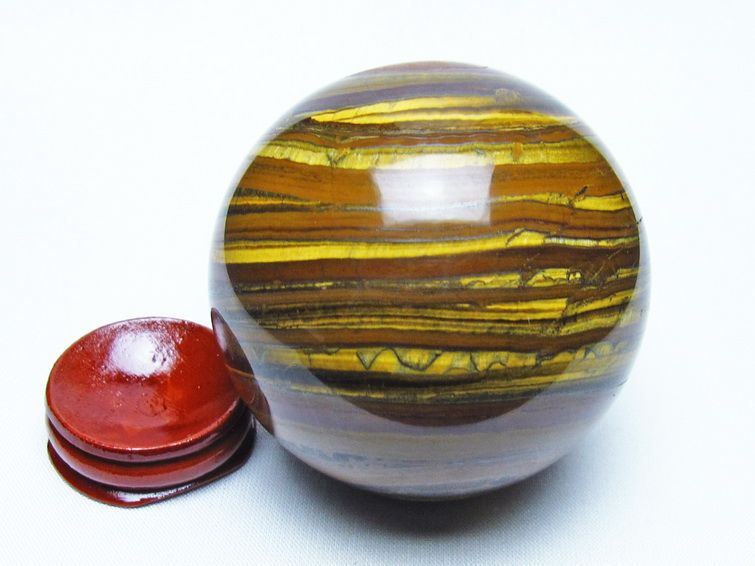 アイアンタイガーアイ 丸玉 68mm スフィア 置物 一点物 151-9845