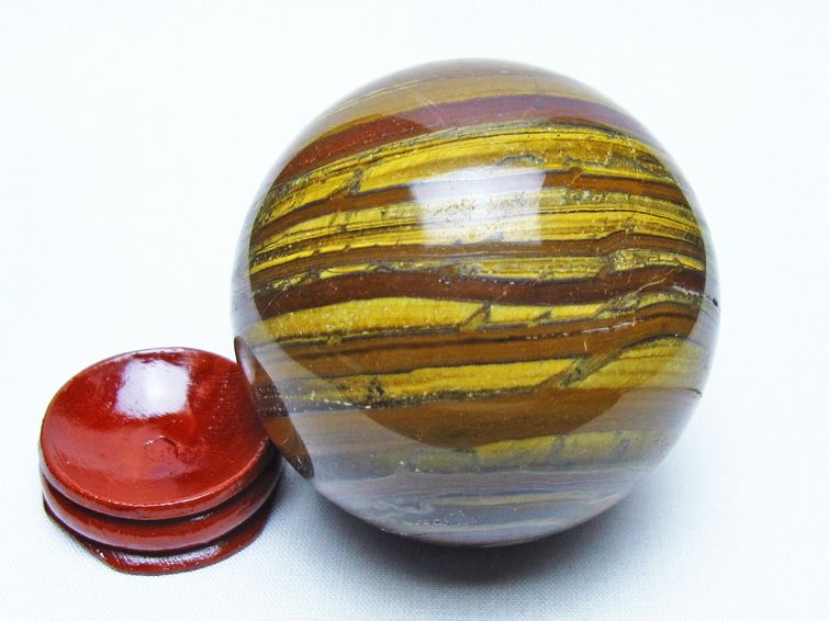 アイアンタイガーアイ 丸玉 64mm スフィア 置物 一点物 151-9855