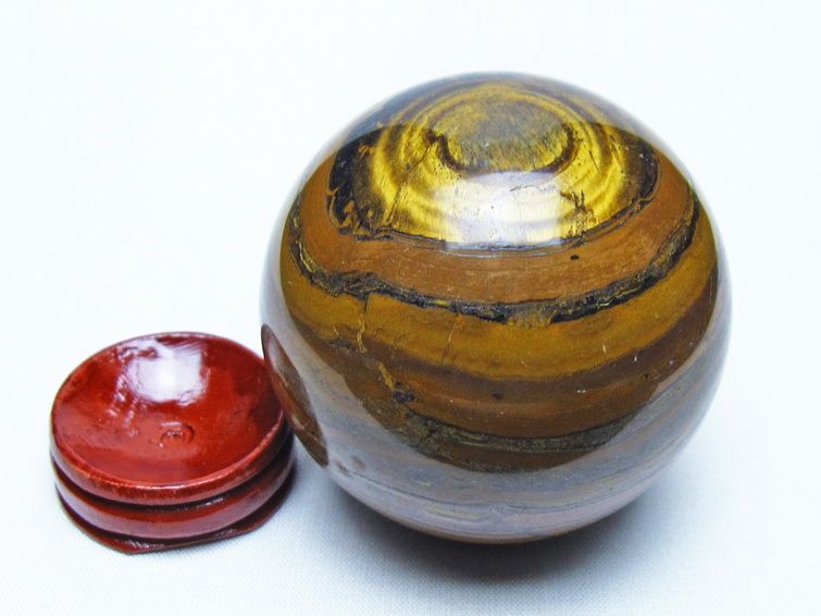 アイアンタイガーアイ 丸玉 61mm スフィア 置物 一点物 151-9864