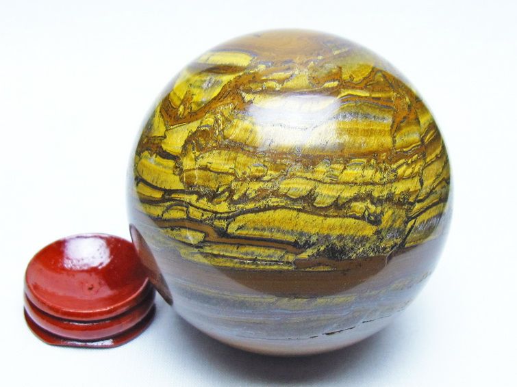 アイアンタイガーアイ 丸玉 79mm スフィア 置物 一点物 151-9883