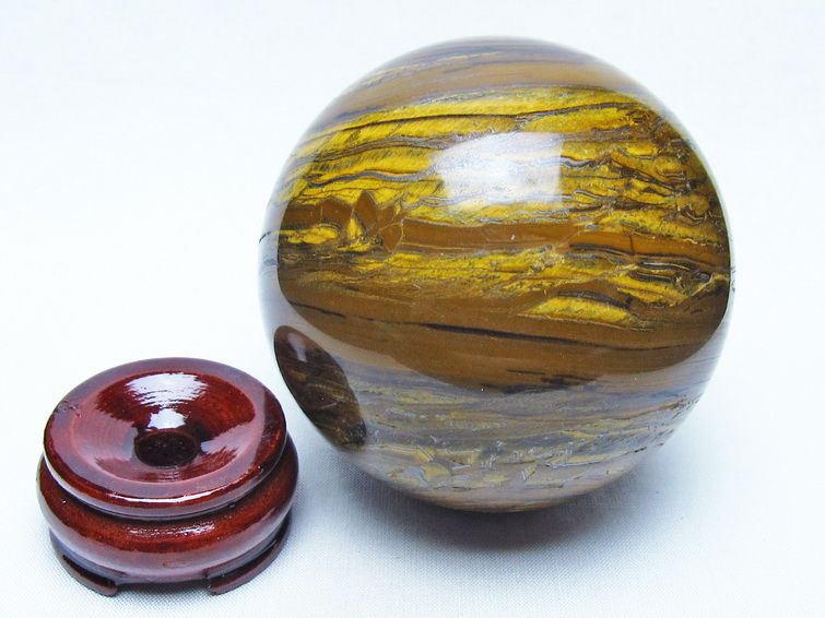 アイアンタイガーアイ 丸玉 85mm スフィア 置物 一点物 151-9913
