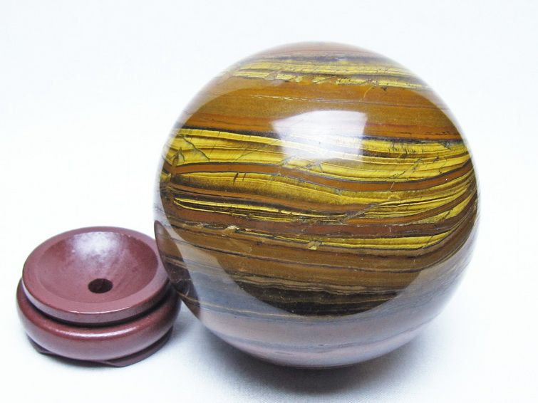 1.5Kg アイアンタイガーアイ 丸玉 102mm スフィア 置物 一点物 151-9933
