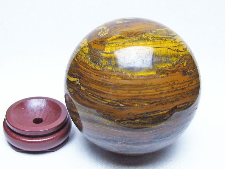 1.6Kg アイアンタイガーアイ 丸玉 105mm スフィア 置物 一点物 151-9935