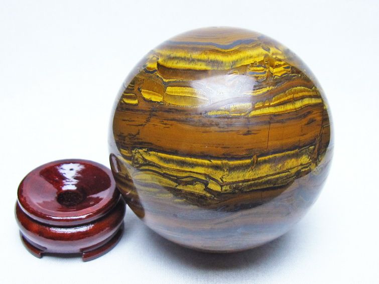 1.1Kg アイアンタイガーアイ 丸玉 89mm スフィア 置物 一点物 151-9950