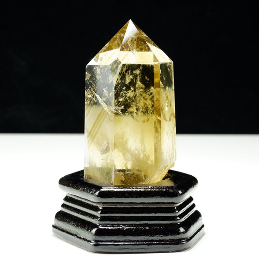 シトリン 六角柱 シトリンクォーツ 台座付属 一点物  152-2974