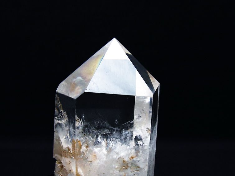 水晶ポイント 六角柱 置物 台座付属 一点物 152-3067