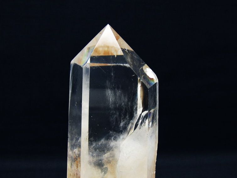 水晶 六角柱 台座付属 虹入り 一点物  152-3096