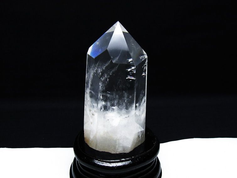 水晶ポイント 六角柱 置物 台座付属 一点物 152-3114