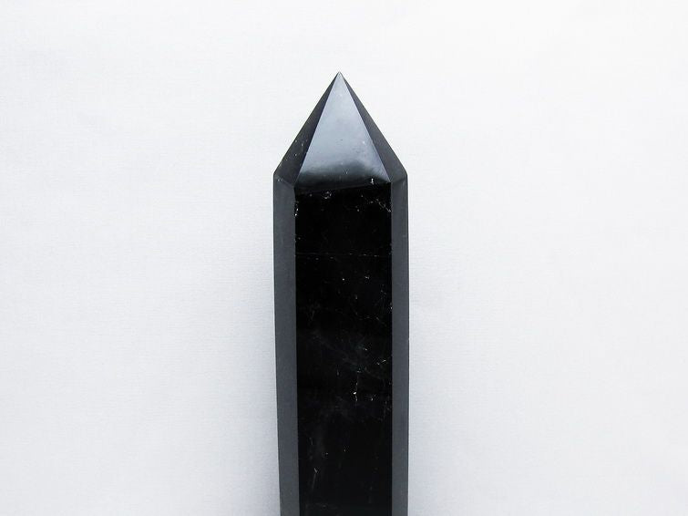 1.2Kg モリオン 黒水晶 六角柱 台座付属 一点物 152-3212