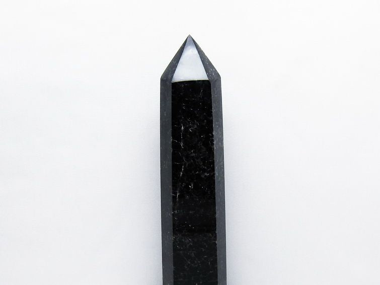 1.7Kg モリオン 黒水晶 六角柱 台座付属 一点物 152-3223