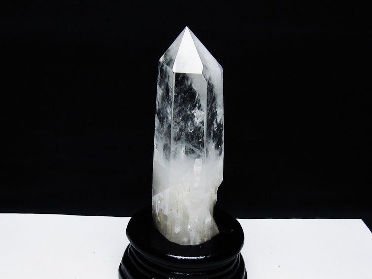 水晶 六角柱 水晶 ポイント 台座付属 一点物 152-3756