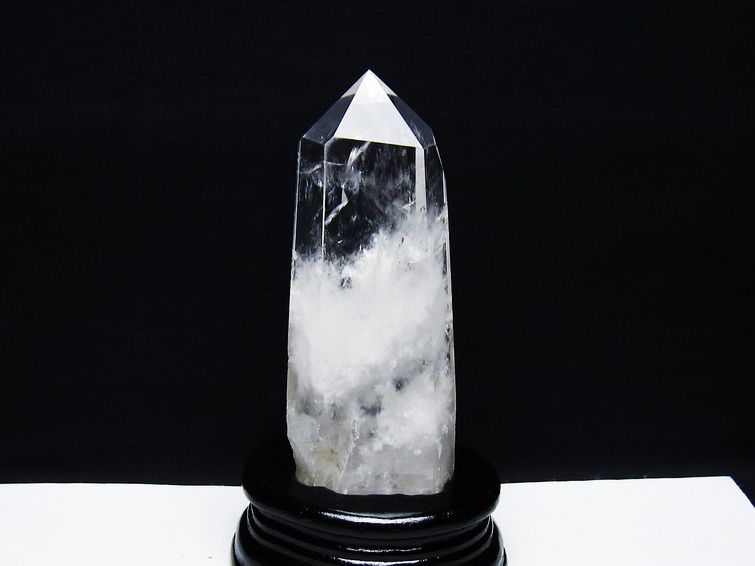 水晶 六角柱 水晶 ポイント 台座付属 一点物 152-3757