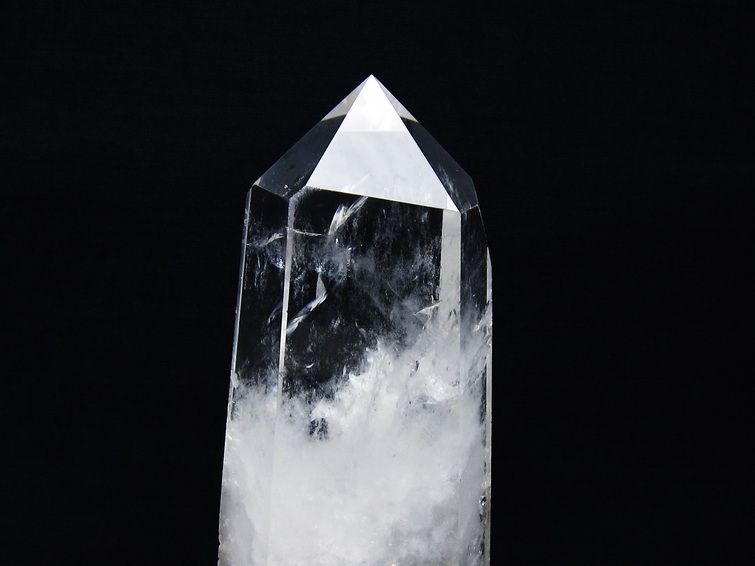 水晶 六角柱 水晶 ポイント 台座付属 一点物 152-3757