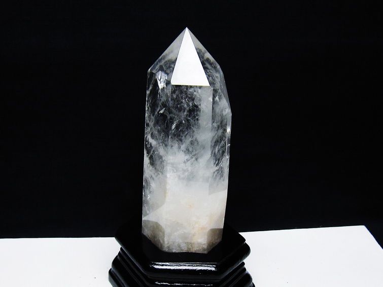 水晶 六角柱 水晶 ポイント 台座付属 一点物 152-3758