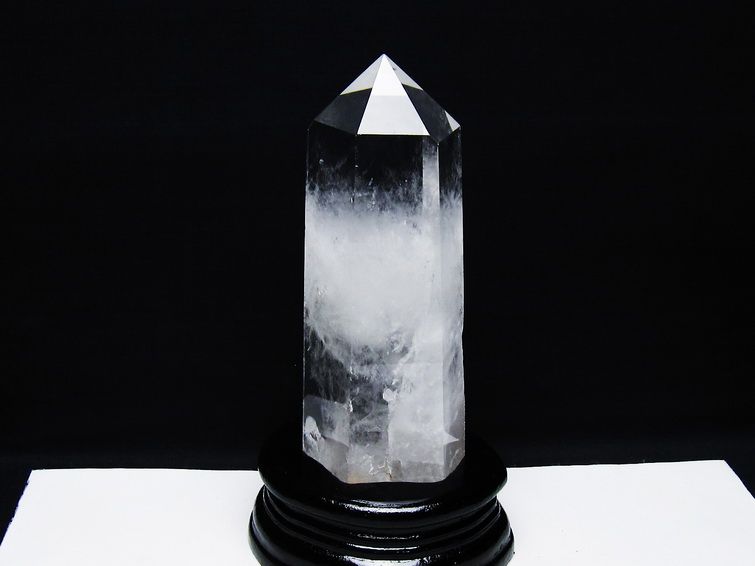 水晶 六角柱 水晶 ポイント 台座付属 一点物 152-3760