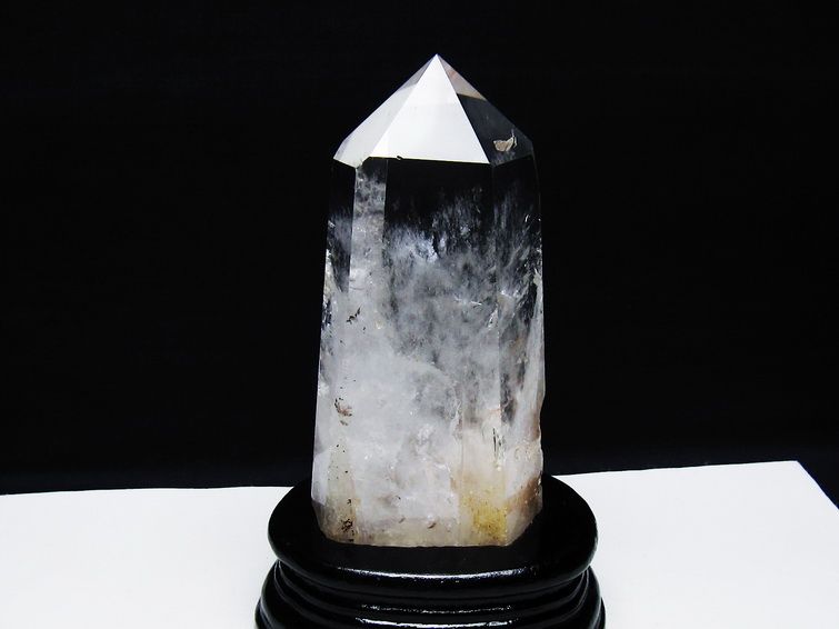 水晶 六角柱 水晶 ポイント 台座付属 一点物 152-3765