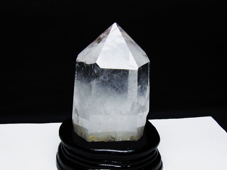 水晶 六角柱 水晶 ポイント 台座付属 一点物 152-3766