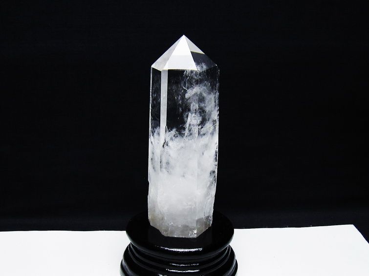 水晶 六角柱 水晶 ポイント 台座付属 一点物 152-3773