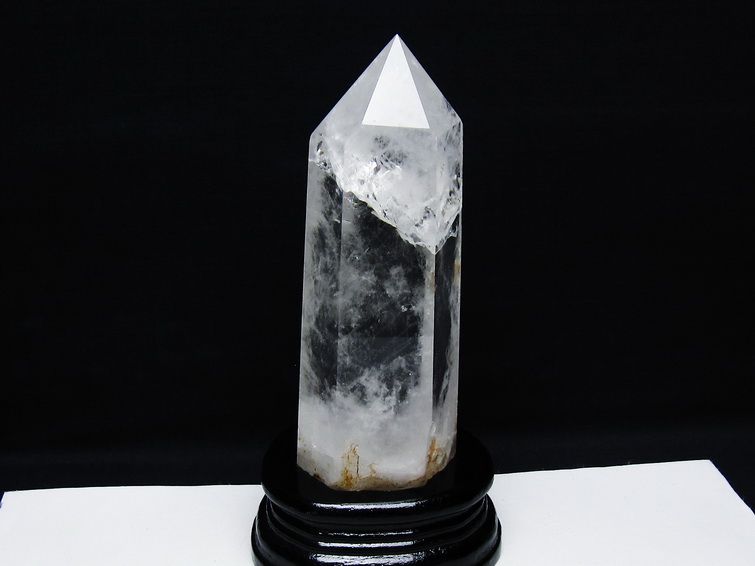 水晶 六角柱 水晶 ポイント 台座付属 一点物 152-3776