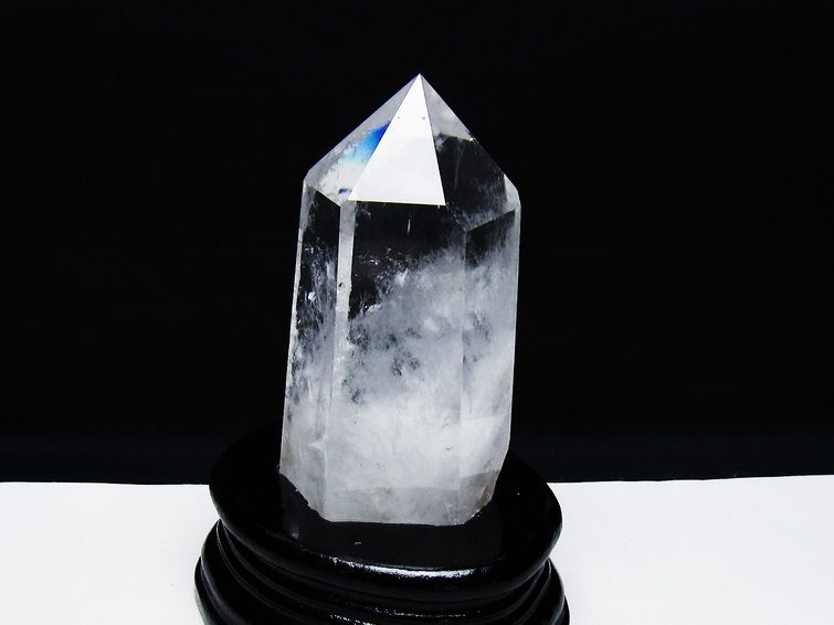水晶 六角柱 水晶 ポイント 台座付属 一点物 152-3777