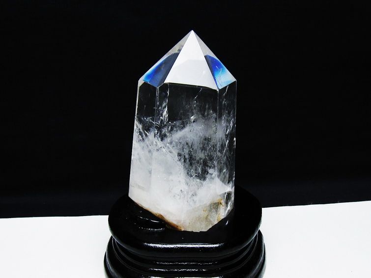 水晶 六角柱 水晶 ポイント 台座付属 一点物 152-3786