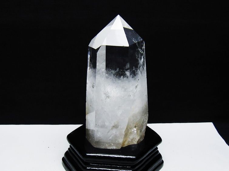 水晶 六角柱 水晶 ポイント 台座付属 一点物 152-3792