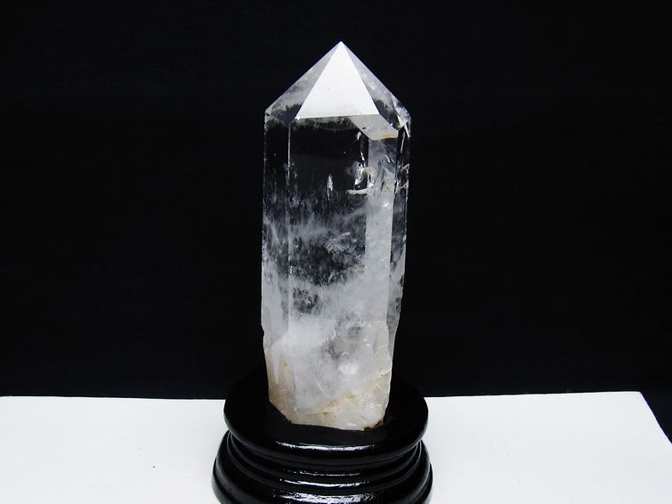 水晶 六角柱 水晶 ポイント 台座付属 一点物 152-3795