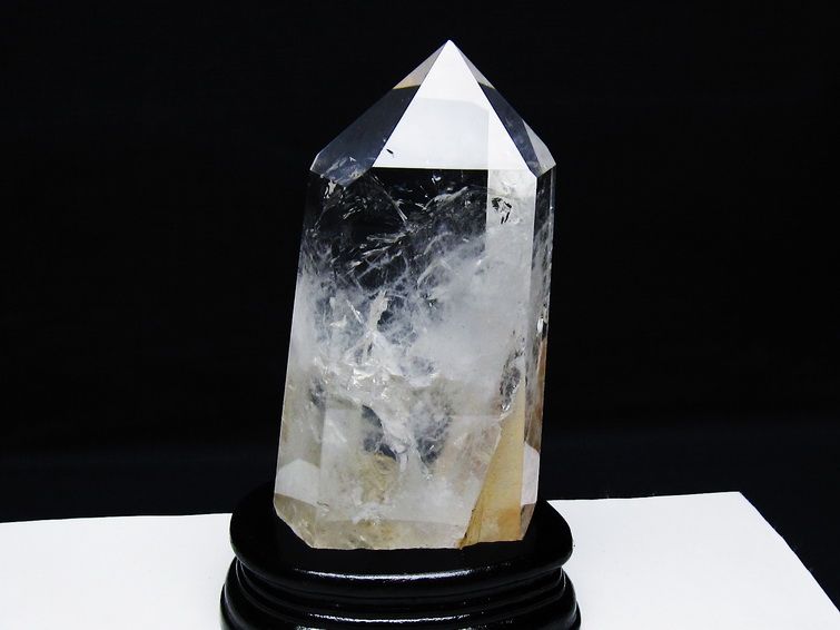 1Kg 水晶 六角柱 水晶 ポイント 台座付属 一点物 152-3797