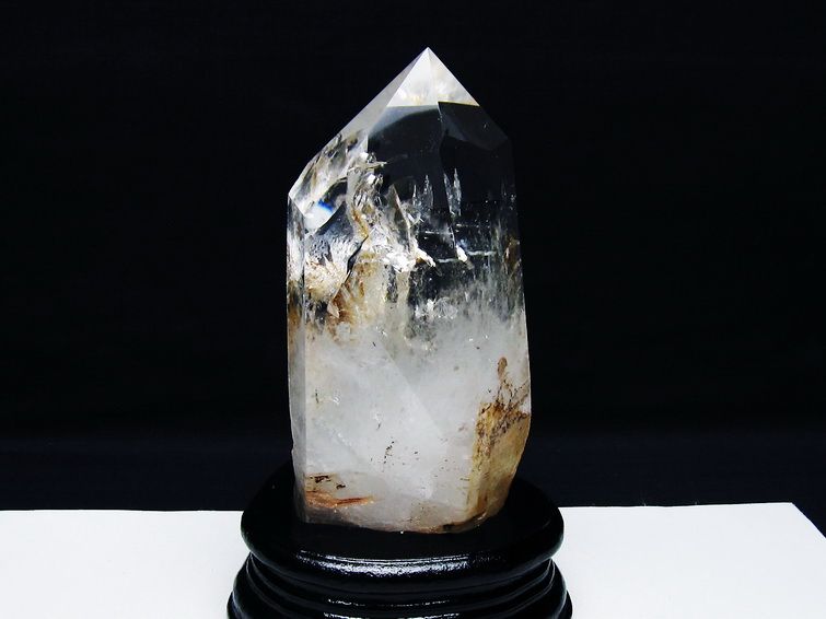 水晶 六角柱 水晶 ポイント 台座付属 一点物 152-3800