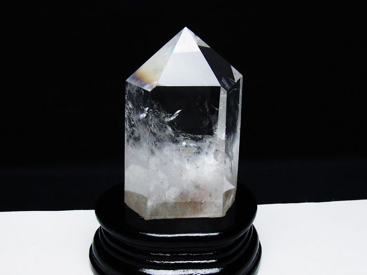 水晶 六角柱 水晶 ポイント 台座付属 一点物 152-3808