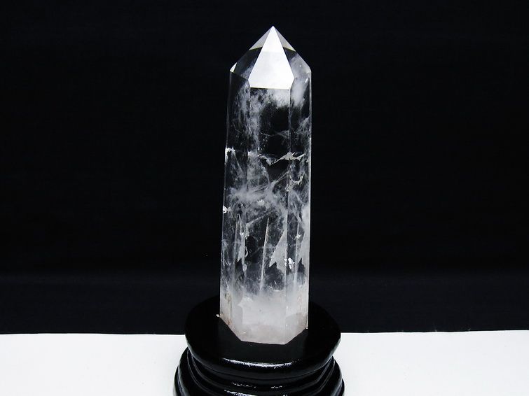 水晶 六角柱 水晶 ポイント 台座付属 一点物 152-3811