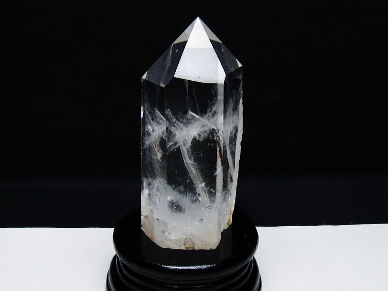 水晶 六角柱 水晶 ポイント 台座付属 一点物 152-3815