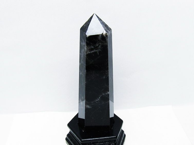 モリオン 黒水晶 六角柱 台座付き 一点物 152-3996 【sold out】