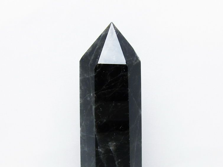 1.1Kg モリオン 黒水晶 六角柱 台座付属 一点物 152-3997 【sold out】