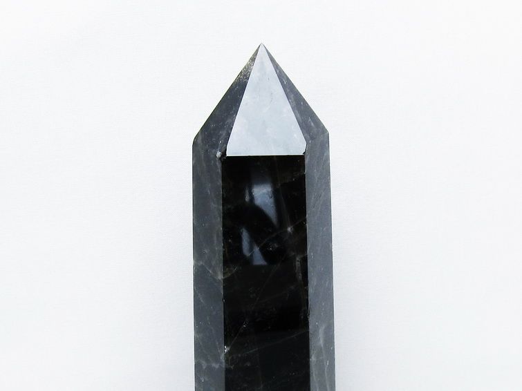 1.1Kg モリオン 黒水晶 六角柱 台座付属 一点物 152-3997 【sold out】