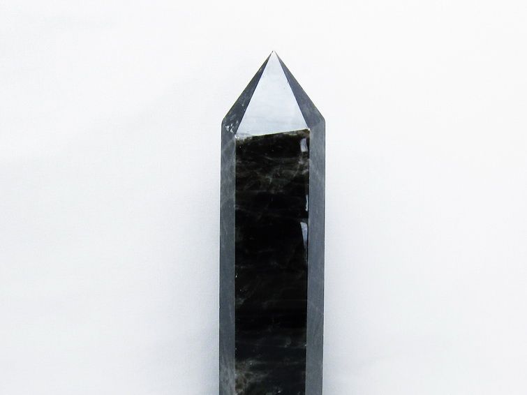 1.6Kg モリオン 黒水晶 六角柱 台座付属 一点物 152-4004